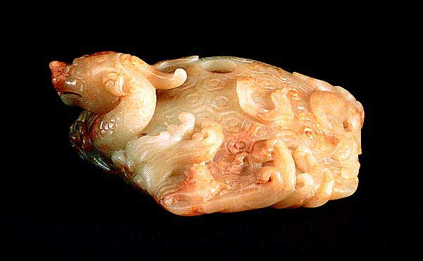Jade water container in the form of a mythical animal