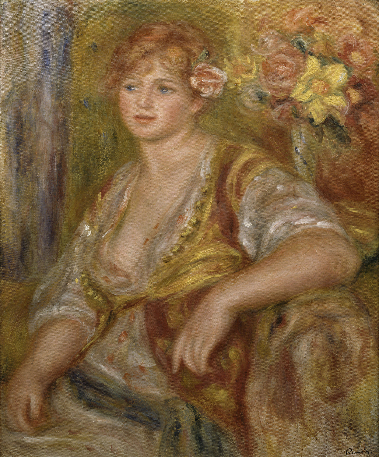 Blonde Girl with a Rose