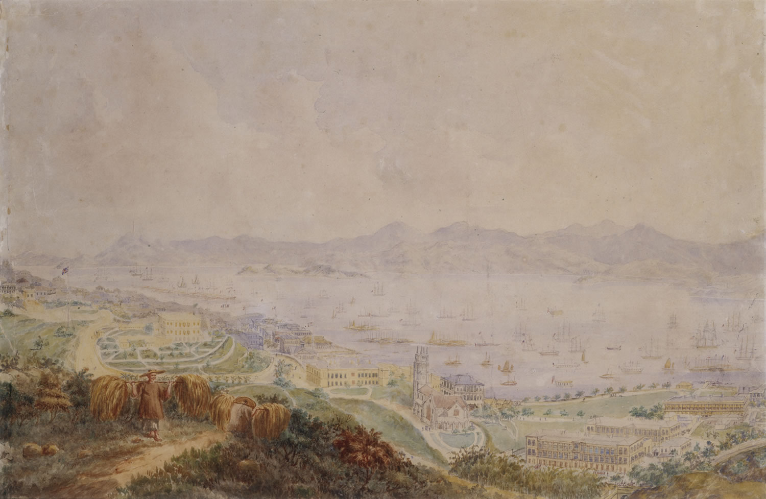 馬西安諾．安東尼奧．巴普蒂斯塔 (1826 – 1896)<br> 從半山俯瞰維多利亞城