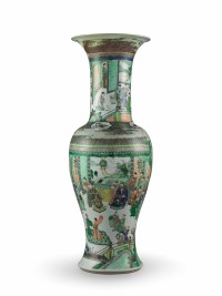 Vase with the scene of "Birthday reception for General Guo Ziyi" in <em>wucai</em> enamels