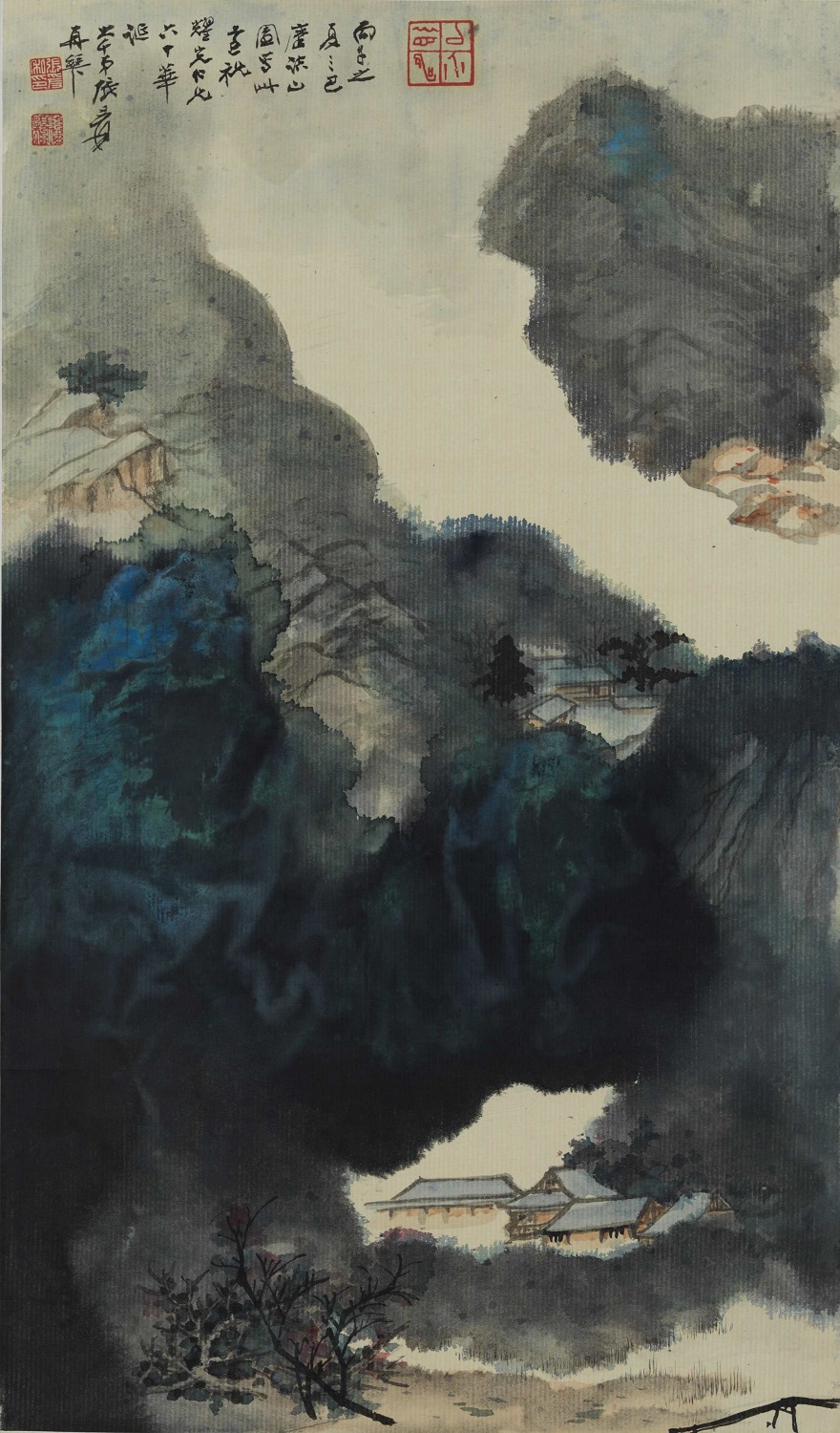 張大千（1899 – 1983）<br> 潑彩山水
