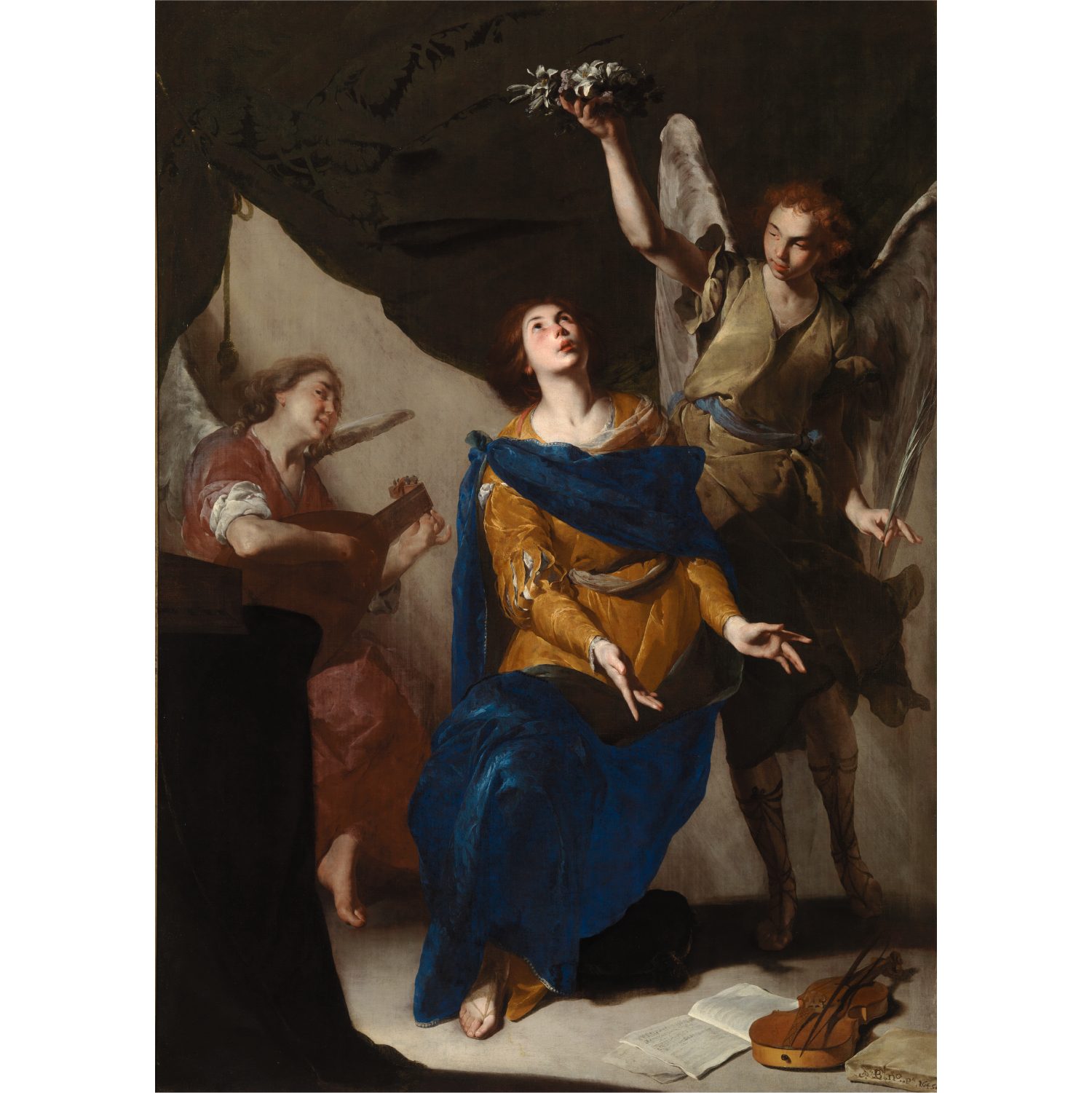 貝爾納多‧卡瓦利諾<br>（意大利那不勒斯，1616 ─ 約1656）<br> 聖女則濟利亞出神的境界
